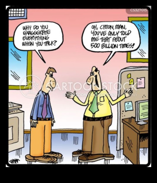 Humoristiskas perspektīvas: pārspīlētas ainas karikatūrā