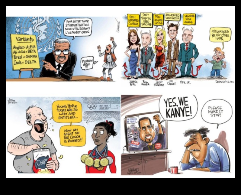 Humoristiskas perspektīvas: pārspīlētas ainas karikatūrā