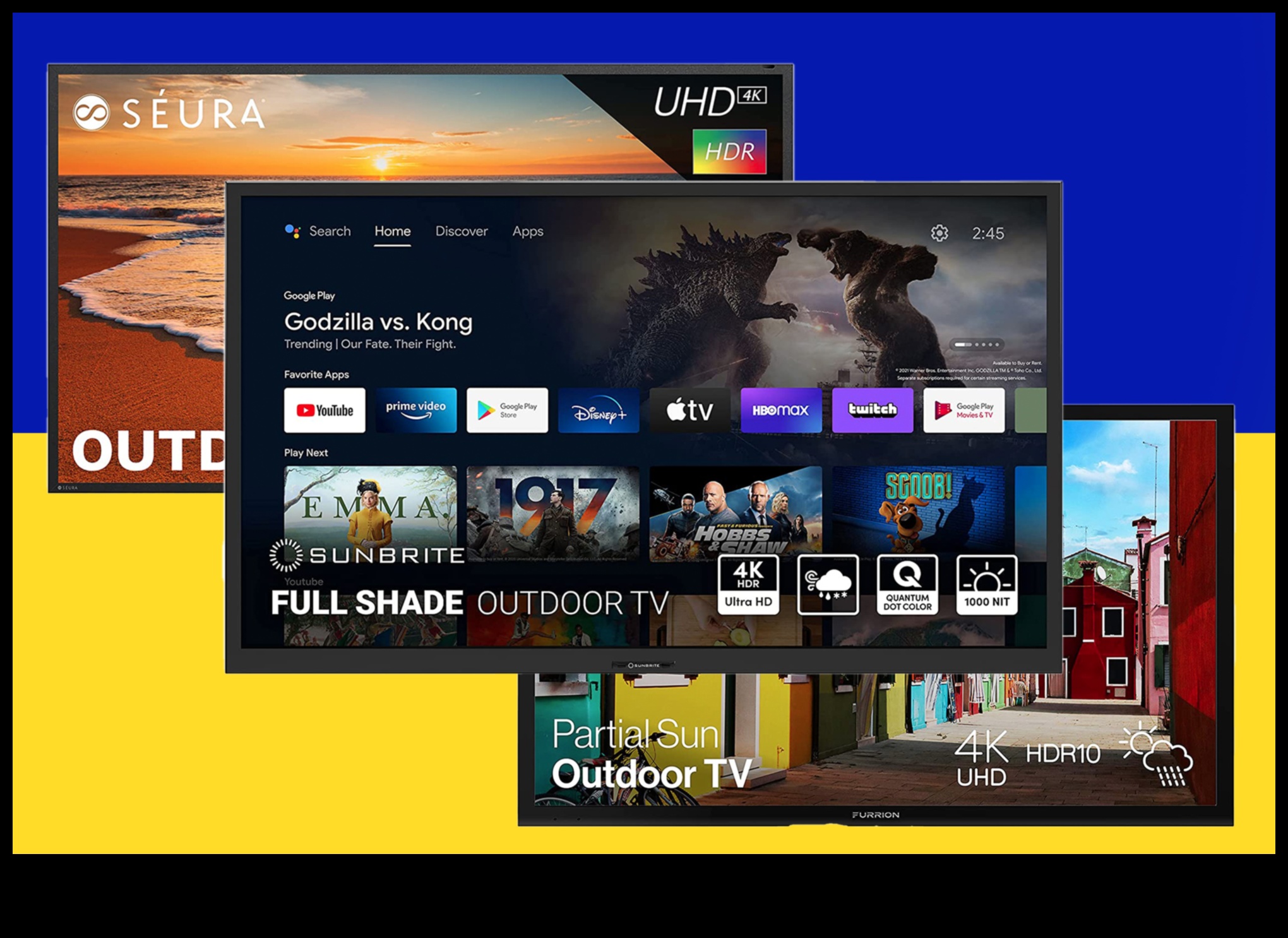 Vizuālā terapija: televizori ar relaksējošām apkārtējās vides ainām un dabas displejiem